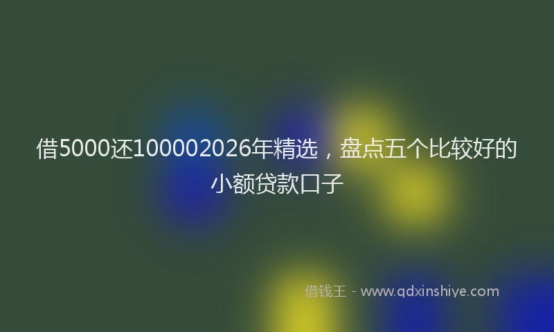 借5000还100002026年精选，盘点五个比较好的小额贷款口子