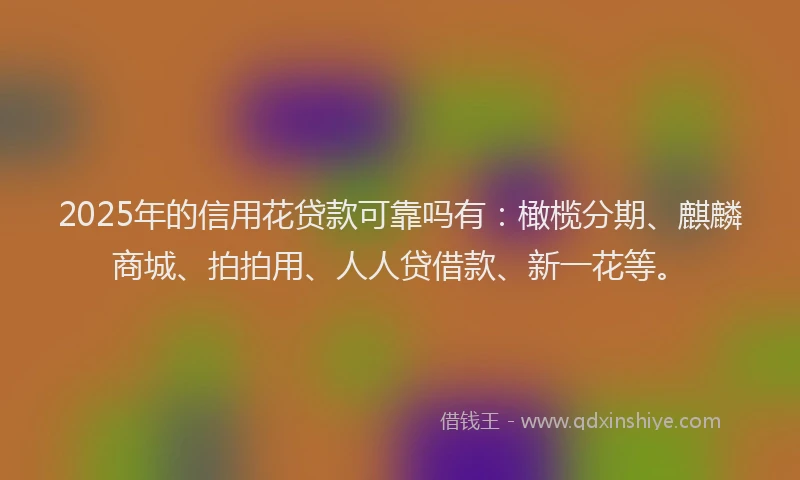 2025年的信用花贷款可靠吗有：橄榄分期、麒麟商城、拍拍用、人人贷借款、新一花等。