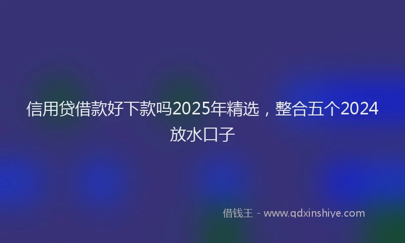 信用贷借款好下款吗2025年精选，整合五个2024放水口子
