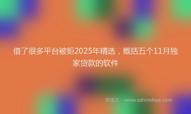 借了很多平台被拒2025年精选，概括五个11月独家贷款的软件