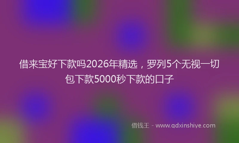 借来宝好下款吗2026年精选,罗列5个无视一切包下款5000秒下款的口子