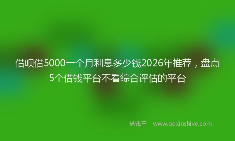 借呗借5000一个月利息多少钱2026年推荐，盘点5个借钱平台不看综合评估的平台