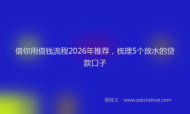 借你用借钱流程2026年推荐，梳理5个放水的贷款口子
