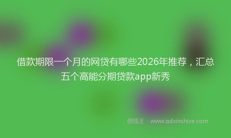 借款期限一个月的网贷有哪些2026年推荐，汇总五个高能分期贷款app新秀