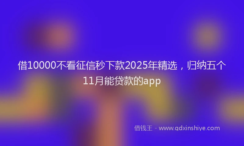 借10000不看征信秒下款2025年精选，归纳五个11月能贷款的app