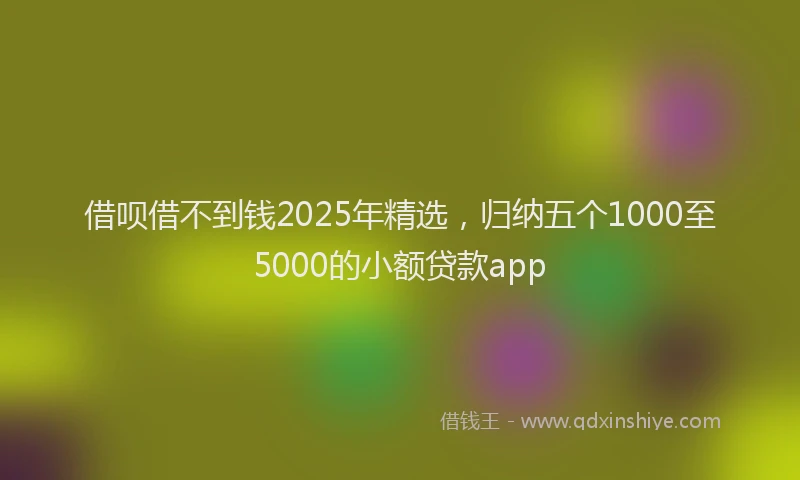 借呗借不到钱2025年精选，归纳五个1000至5000的小额贷款app