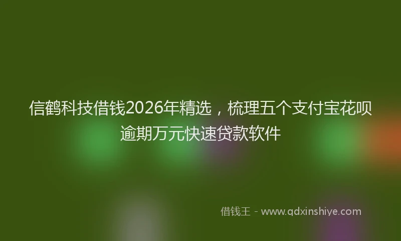 信鹤科技借钱2026年精选，梳理五个支付宝花呗逾期万元快速贷款软件