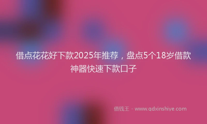 借点花花好下款2025年推荐,盘点5个18岁借款神器快速下款口子