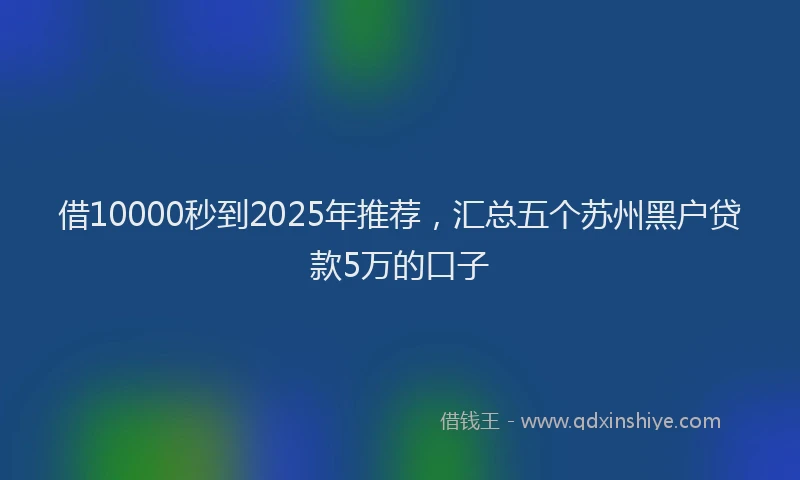 借10000秒到2025年推荐，汇总五个苏州黑户贷款5万的口子