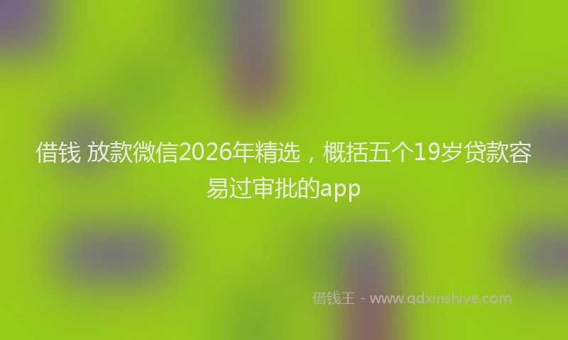 借钱 放款微信2026年精选，概括五个19岁贷款容易过审批的app