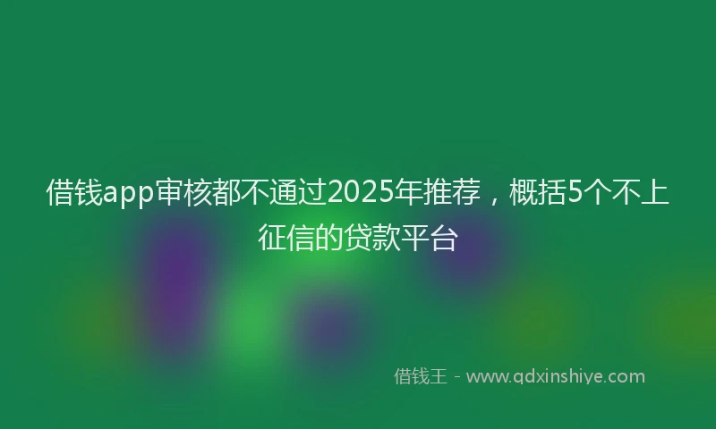 借钱app审核都不通过2025年推荐，概括5个不上征信的贷款平台
