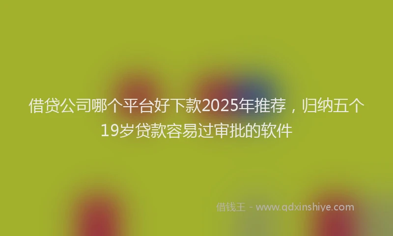 借贷公司哪个平台好下款2025年推荐，归纳五个19岁贷款容易过审批的软件