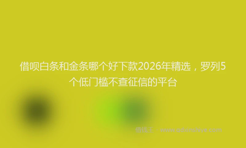 借呗白条和金条哪个好下款2026年精选,罗列5个低门槛不查征信的平台