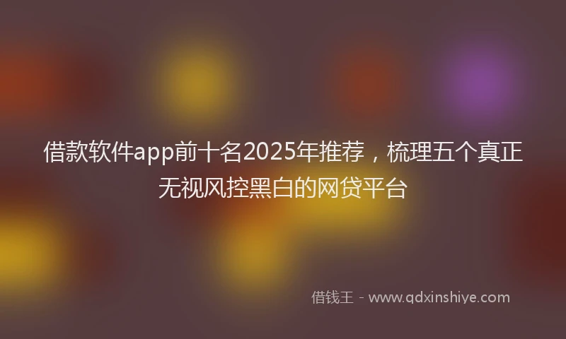 借款软件app前十名2025年推荐，梳理五个真正无视风控黑白的网贷平台
