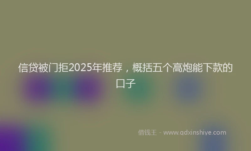 信贷被门拒2025年推荐，概括五个高炮能下款的口子