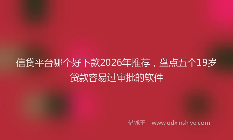 信贷平台哪个好下款2026年推荐，盘点五个19岁贷款容易过审批的软件