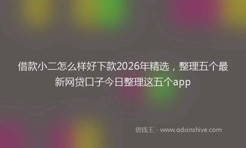 借款小二怎么样好下款2026年精选，整理五个最新网贷口子今日整理这五个app