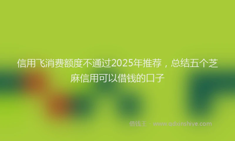 信用飞消费额度不通过2025年推荐，总结五个芝麻信用可以借钱的口子