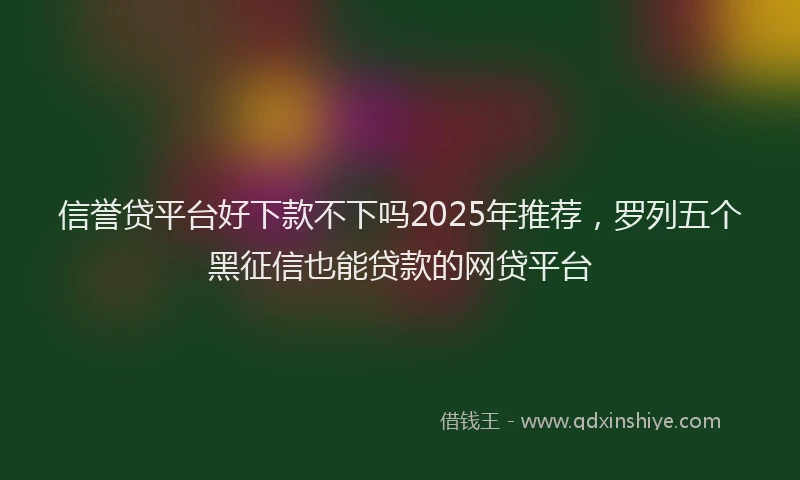 信誉贷平台好下款不下吗2025年推荐，罗列五个黑征信也能贷款的网贷平台