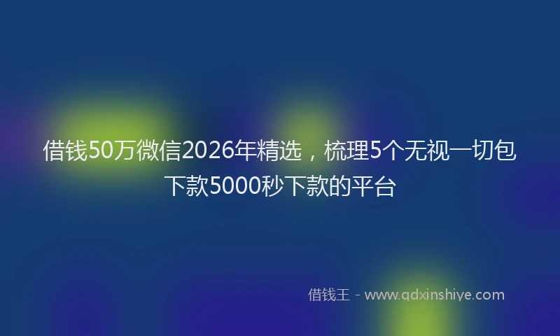 借钱50万微信2026年精选，梳理5个无视一切包下款5000秒下款的平台
