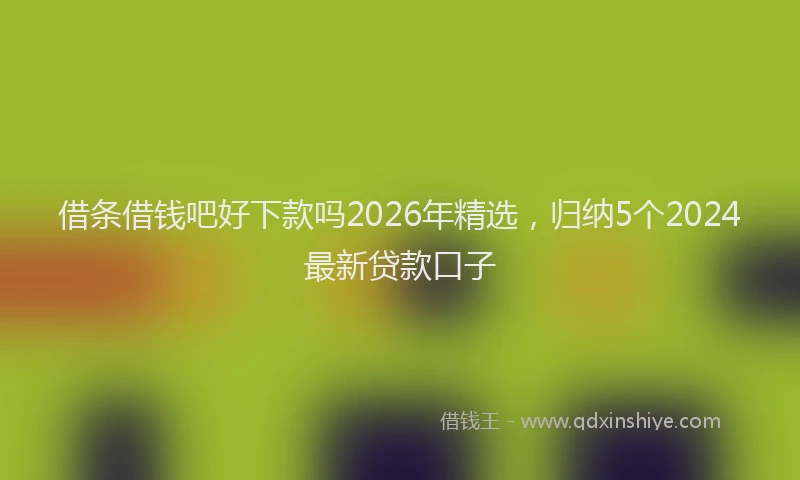 借条借钱吧好下款吗2026年精选，归纳5个2024最新贷款口子