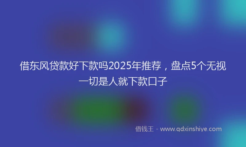 借东风贷款好下款吗2025年推荐，盘点5个无视一切是人就下款口子