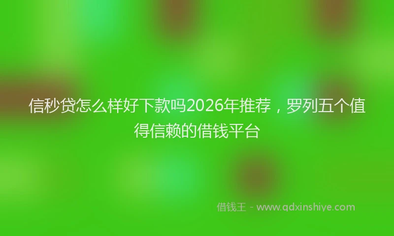 信秒贷怎么样好下款吗2026年推荐，罗列五个值得信赖的借钱平台