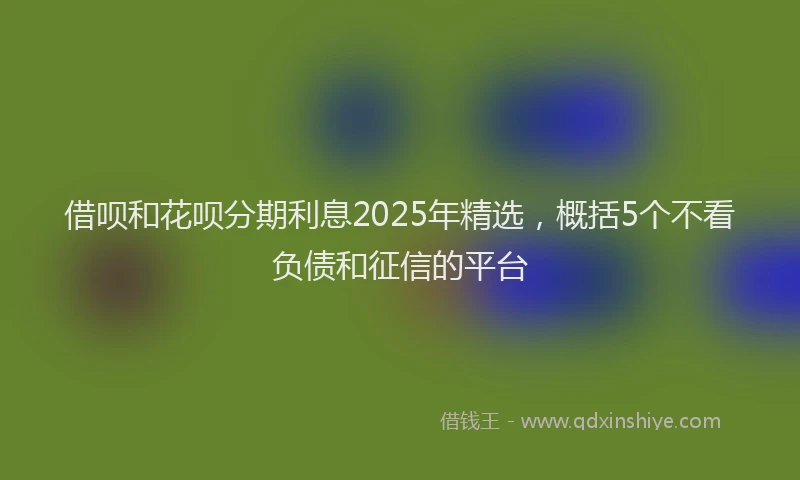 借呗和花呗分期利息2025年精选，概括5个不看负债和征信的平台