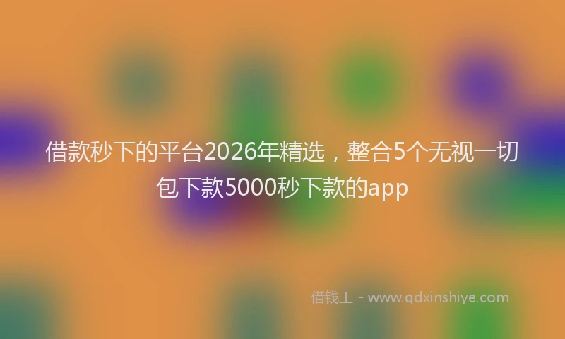 借款秒下的平台2026年精选,整合5个无视一切包下款5000秒下款的app