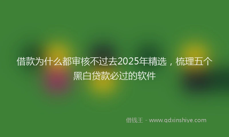 借款为什么都审核不过去2025年精选，梳理五个黑白贷款必过的软件