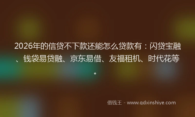 2026年的信贷不下款还能怎么贷款有：闪贷宝融、钱袋易贷融、京东易借、友福租机、时代花等。