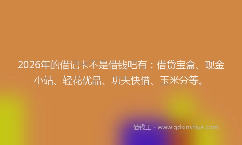 2026年的借记卡不是借钱吧有：借贷宝盒、现金小站、轻花优品、功夫快借、玉米分等。