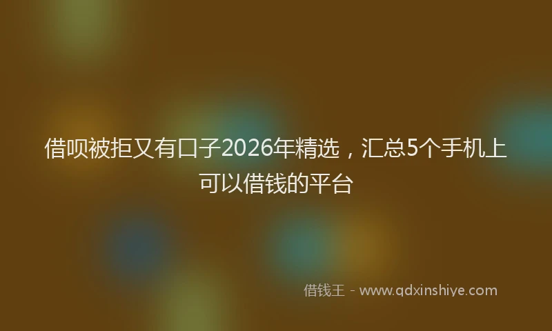 借呗被拒又有口子2026年精选，汇总5个手机上可以借钱的平台