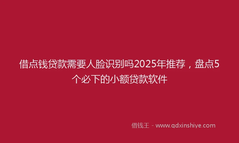 借点钱贷款需要人脸识别吗2025年推荐，盘点5个必下的小额贷款软件