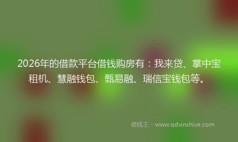 2026年的借款平台借钱购房有：我来贷、掌中宝租机、慧融钱包、甄易融、瑞信宝钱包等。