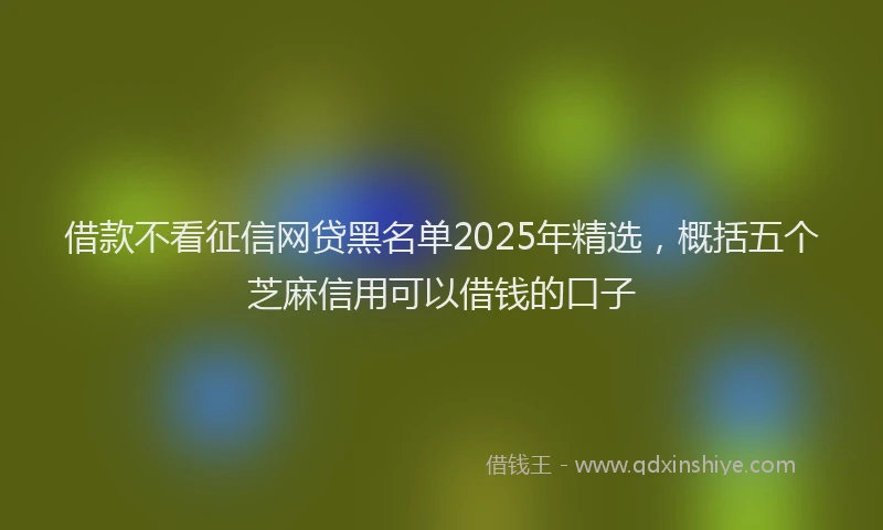 借款不看征信网贷黑名单2025年精选，概括五个芝麻信用可以借钱的口子