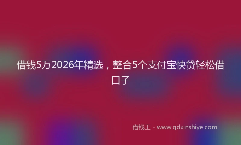 借钱5万2026年精选，整合5个支付宝快贷轻松借口子