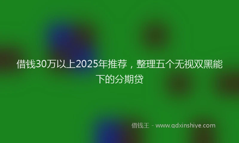 借钱30万以上2025年推荐，整理五个无视双黑能下的分期贷
