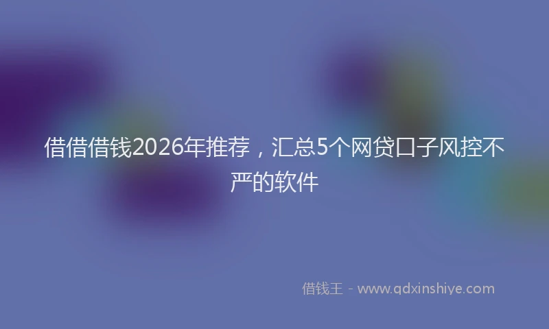 借借借钱2026年推荐，汇总5个网贷口子风控不严的软件