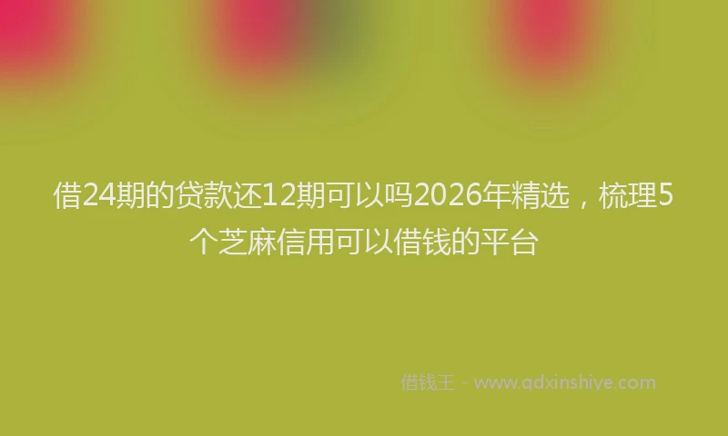借24期的贷款还12期可以吗2026年精选，梳理5个芝麻信用可以借钱的平台