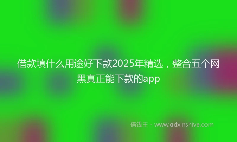 借款填什么用途好下款2025年精选，整合五个网黑真正能下款的app