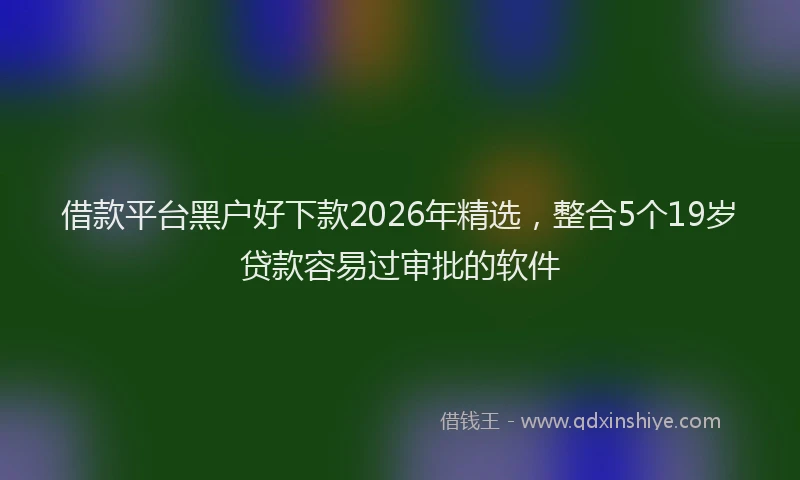 借款平台黑户好下款2026年精选，整合5个19岁贷款容易过审批的软件