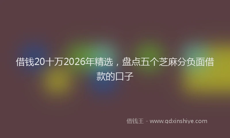 借钱20十万2026年精选，盘点五个芝麻分负面借款的口子