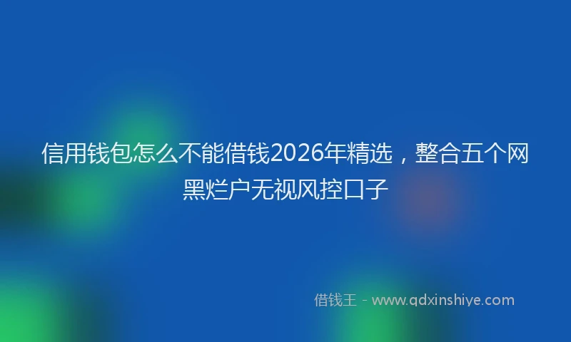 信用钱包怎么不能借钱2026年精选，整合五个网黑烂户无视风控口子