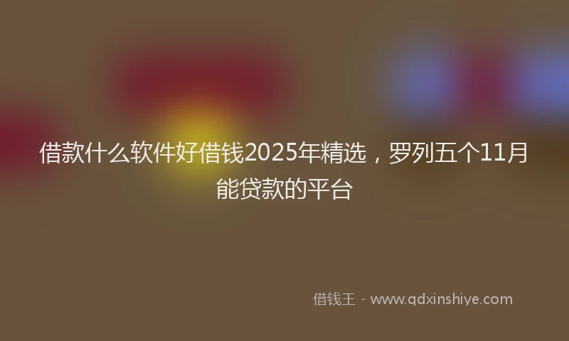 借款什么软件好借钱2025年精选,罗列五个11月能贷款的平台