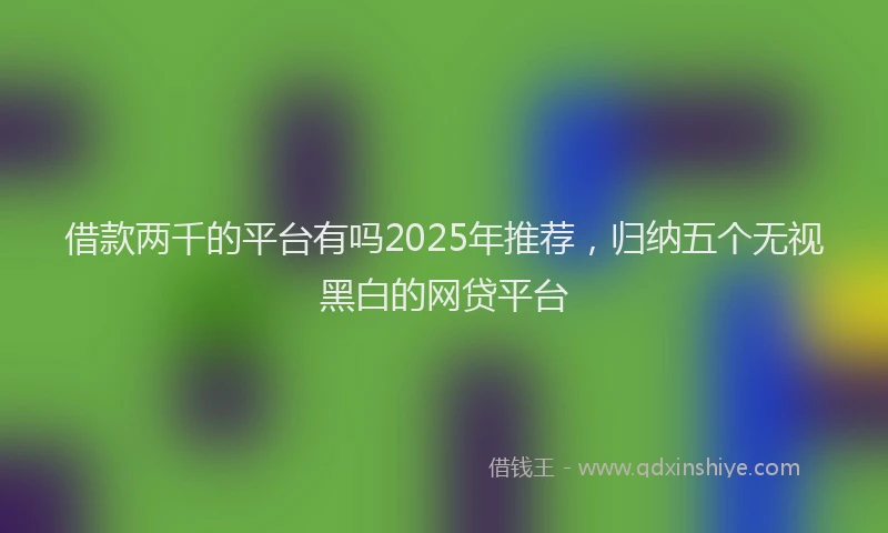 借款两千的平台有吗2025年推荐，归纳五个无视黑白的网贷平台