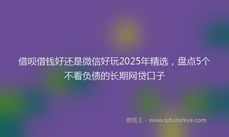 借呗借钱好还是微信好玩2025年精选，盘点5个不看负债的长期网贷口子