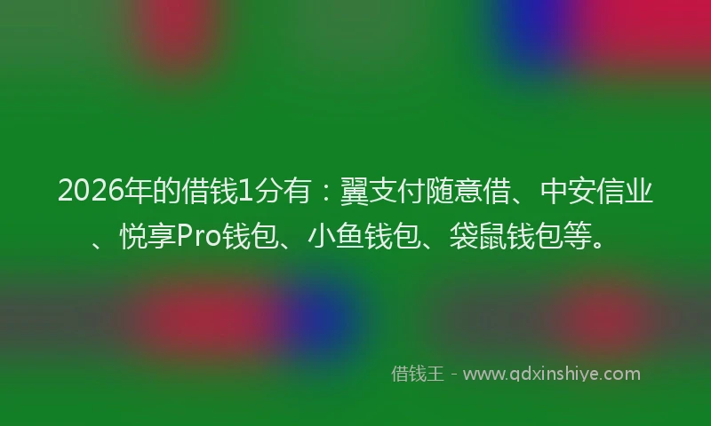2026年的借钱1分有：翼支付随意借、中安信业、悦享Pro钱包、小鱼钱包、袋鼠钱包等。