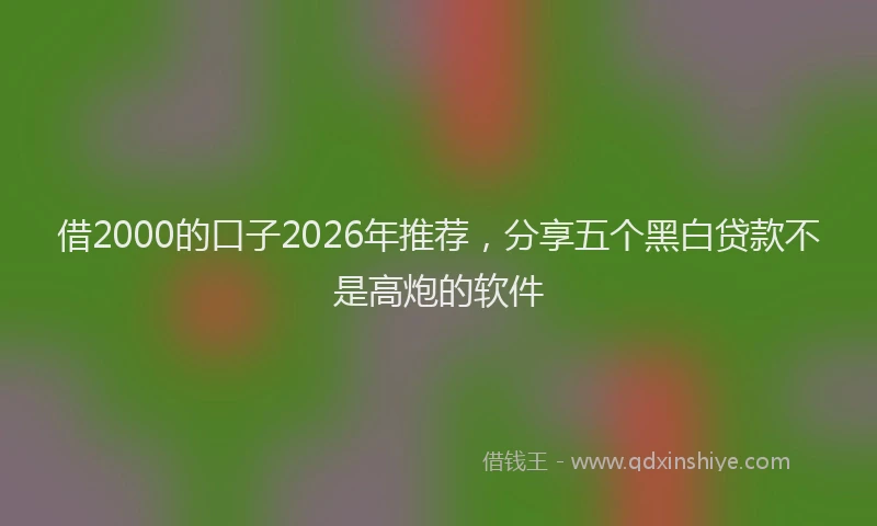 借2000的口子2026年推荐,分享五个黑白贷款不是高炮的软件