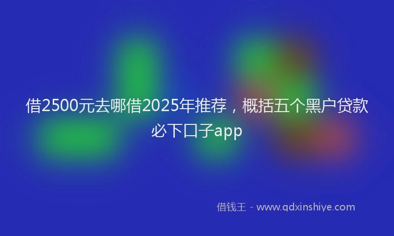 借2500元去哪借2025年推荐，概括五个黑户贷款必下口子app